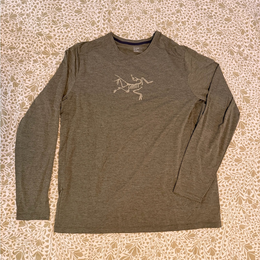 Arc'teryx Cormac Men's Gray/Green Long Sleeve Logo Shirt XL